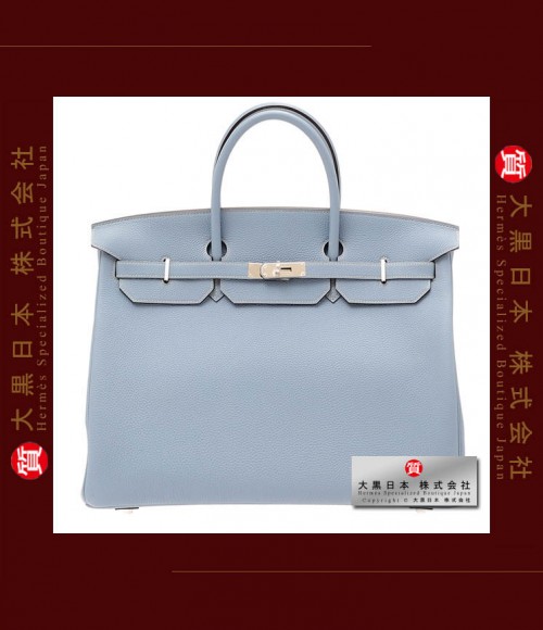 HERMES BIRKIN 40 (Brand-new) - Bleu lin/Linen blue, Togo leather, Phw