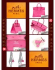 HERMES BIRKIN 25 (Pre-owned) Fuchsia pink, Ostrich leather, Phw