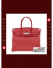 HERMES BIRKIN 30 (Pre-owned) Rouge garance / Bright red, Togo leather, Phw