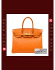 HERMES BIRKIN 30 (Pre-owned) Tangerine orange, Ostrich leather, Ghw