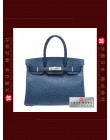 HERMES BIRKIN 30 (Pre-owned) - Blue de malte / Dark blue, Ostrich leather, Phw