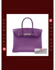 HERMES BIRKIN 30 (Pre-owned) Violet / Purple, Ostrich leather, Phw