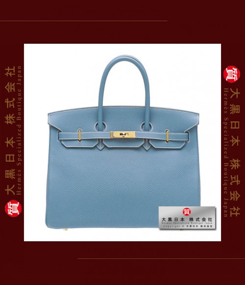 HERMES BIRKIN 35 (Pre-owned) - Blue jean, Togo leather, Ghw