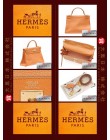 HERMES KELLY 32 (Pre-owned) retourne, Orange, Togo leather, Ghw