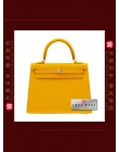 HERMES KELLY 25 (Pre-Owned) Sellier, Jaune ambre, Epsom leather, Ghw