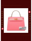 HERMES KELLY 25 TWO COLOUR (Pre-Owned) Sellier, Rose azalee / Craie, Epsom leather, Ghw