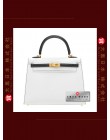 HERMES KELLY 25 TWO COLOUR (Pre-Owned) Sellier, White / Black, Epsom leather, Ghw