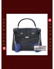 HERMES KELLY DOLL TWO COLOUR (Pre-Owned) Black / Bleu electrique, Swift leather, Phw