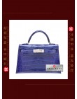 HERMES KELLY II BAG MINI (Pre-Owned) - Sellier, Blue electric, Alligator crocodile skin, Phw