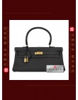 HERMES SHOULDER KELLY 42 (Pre-owned) retourne, Black, Togo leather, Ghw