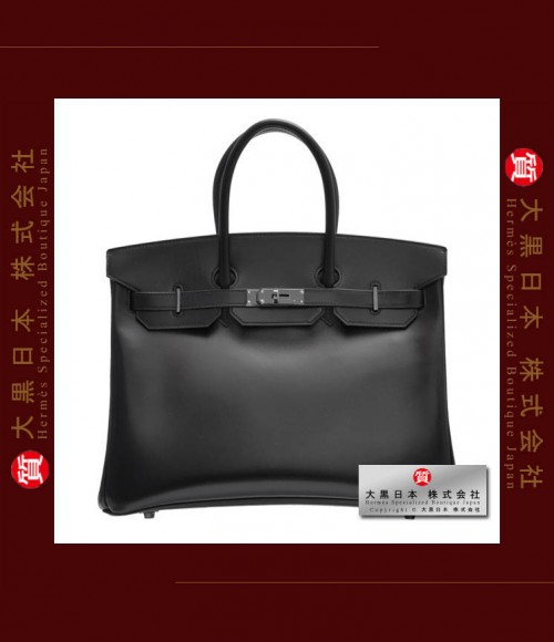 HERMES SO-BLACK BIRKIN 35 (Pre-owned) - Black, Box calf leather, Black hardware