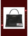 HERMES SO-BLACK KELLY 32 (Pre-owned) retourne, Black Box calf leather, Black hardware